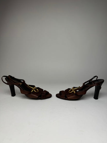 Vintage Gucci Horsebit Tom Ford Leather Pumps Brown EU36