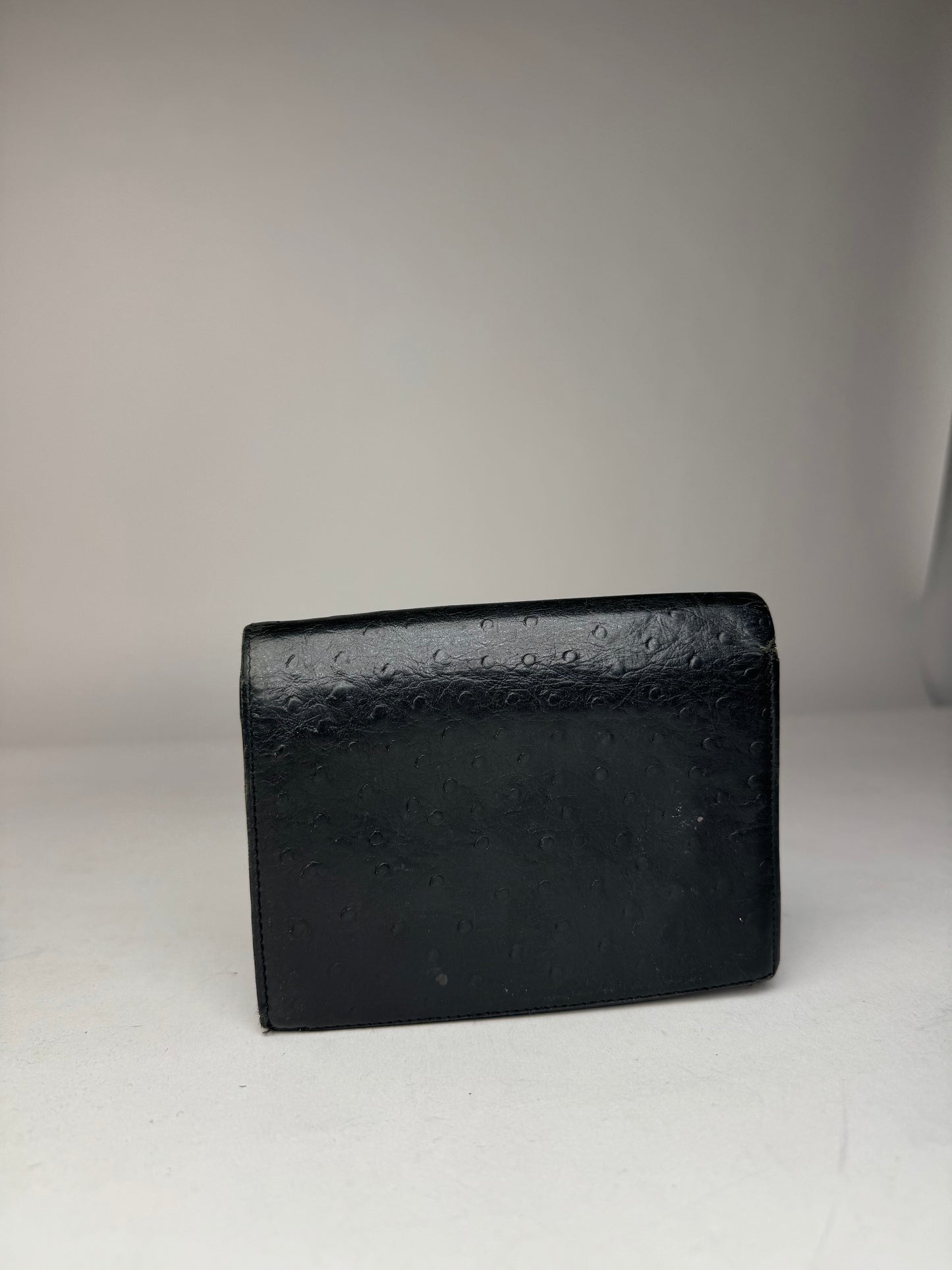 Vintage Givenchy Ostrich Leather Wallet Black