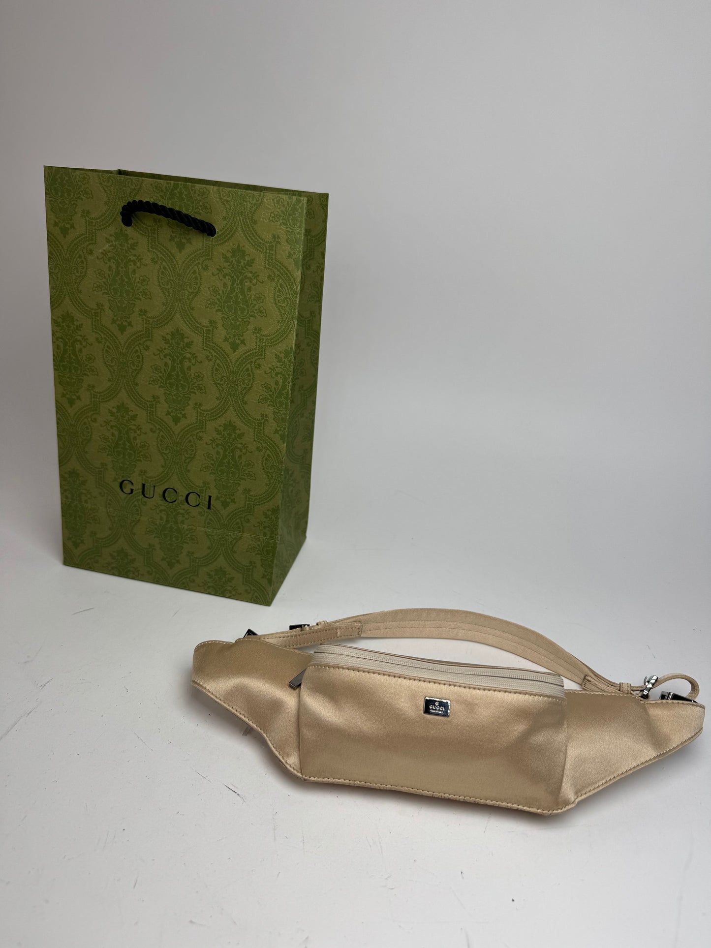 Vintage Gucci Satin Waist Bag Golden
