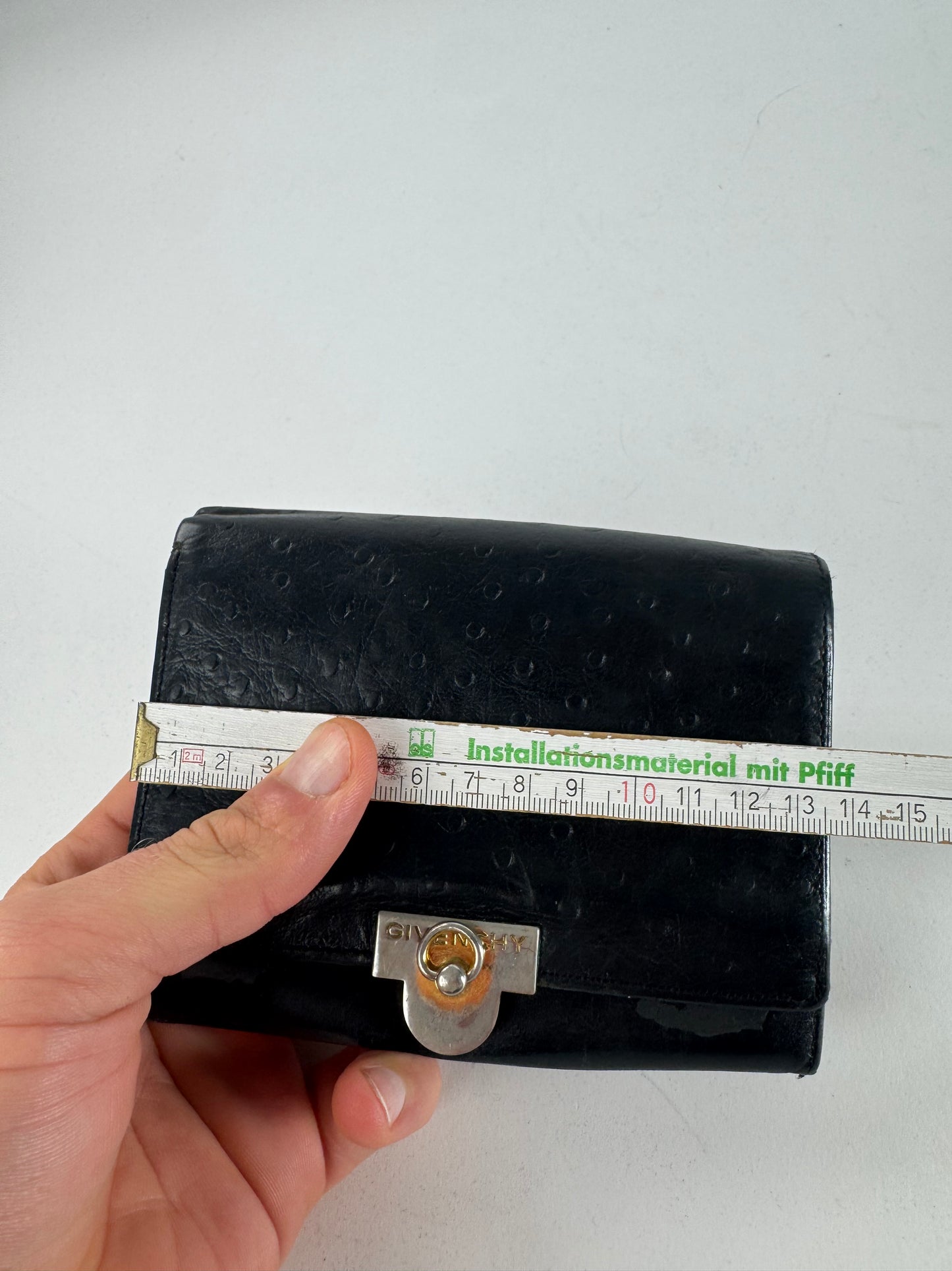 Vintage Givenchy Ostrich Leather Wallet Black