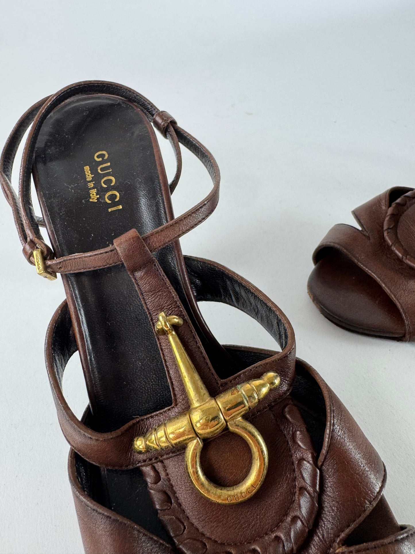 Vintage Gucci Horsebit Tom Ford Leather Pumps Brown EU36