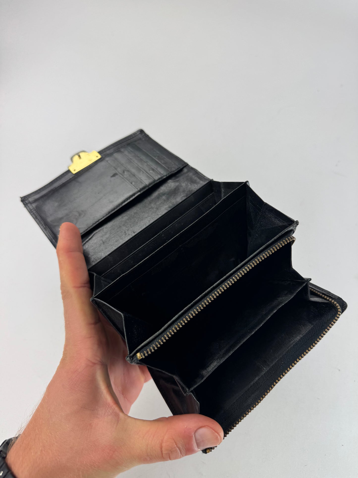 Vintage Givenchy Ostrich Leather Wallet Black
