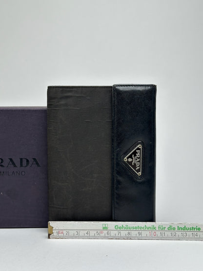 Portefeuille Prada vintage en cuir noir