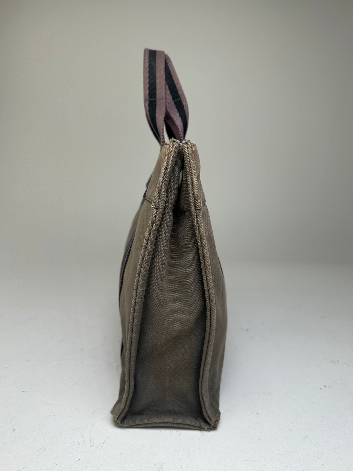 Vintage Hermes Cotton Tote Bag Brown