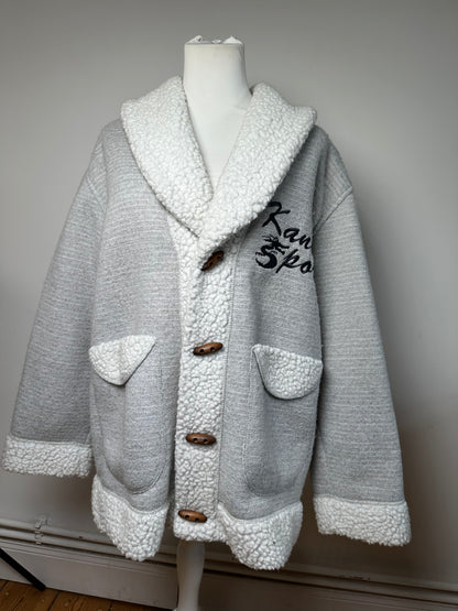 Vintage Kansai Yamamoto Wool Parka Grey White M