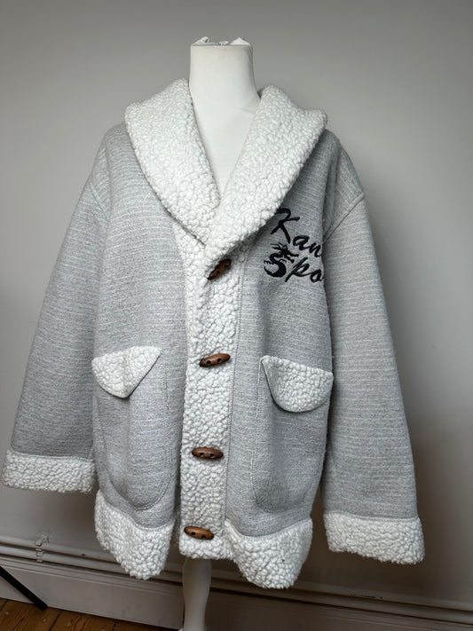 Vintage Kansai Yamamoto Wool Parka Grey White M