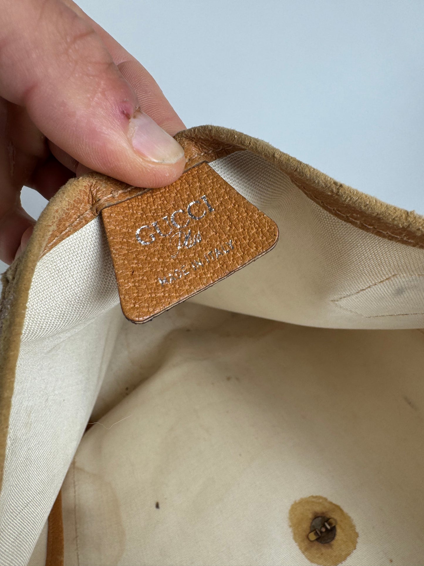 Vintage Gucci Monogram Leather shopper white