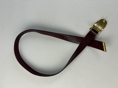 Vintage Dior Leather Belt Black Burgundy Gold