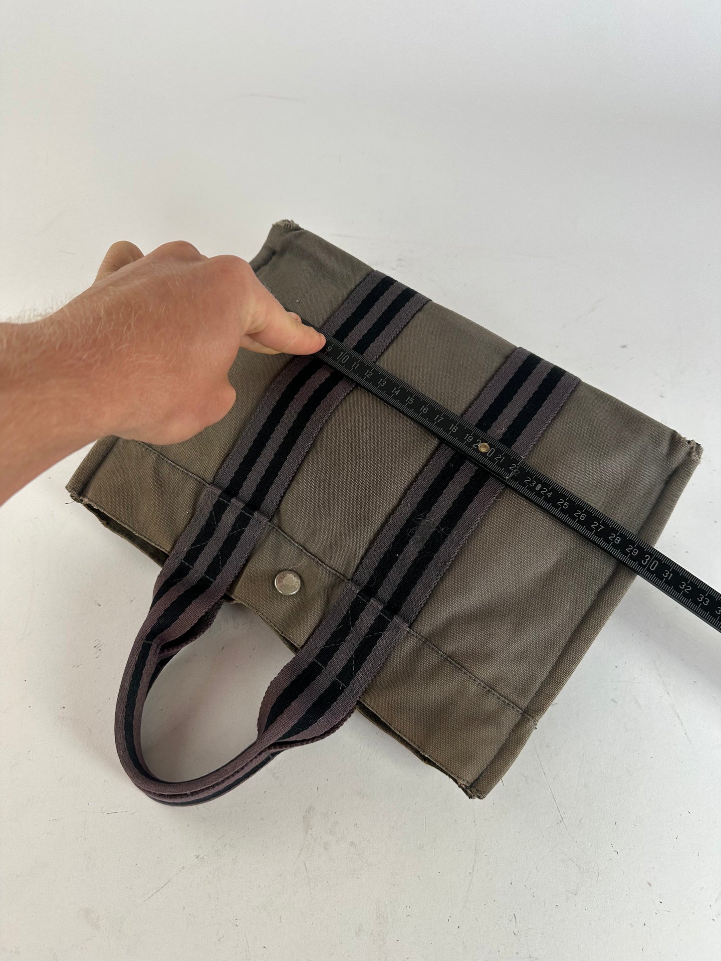 Vintage Hermes Cotton Tote Bag Brown