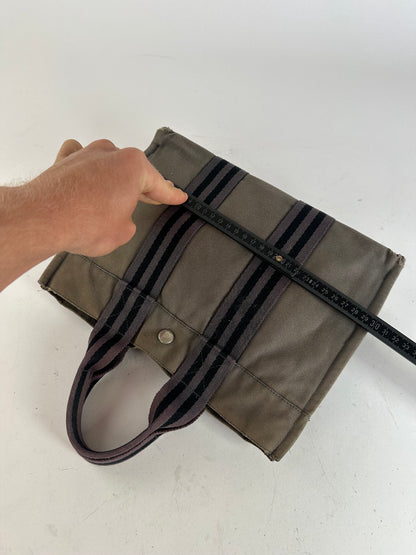 Vintage Hermes Cotton Tote Bag Brown