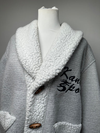 Vintage Kansai Yamamoto Wool Parka Grey White M
