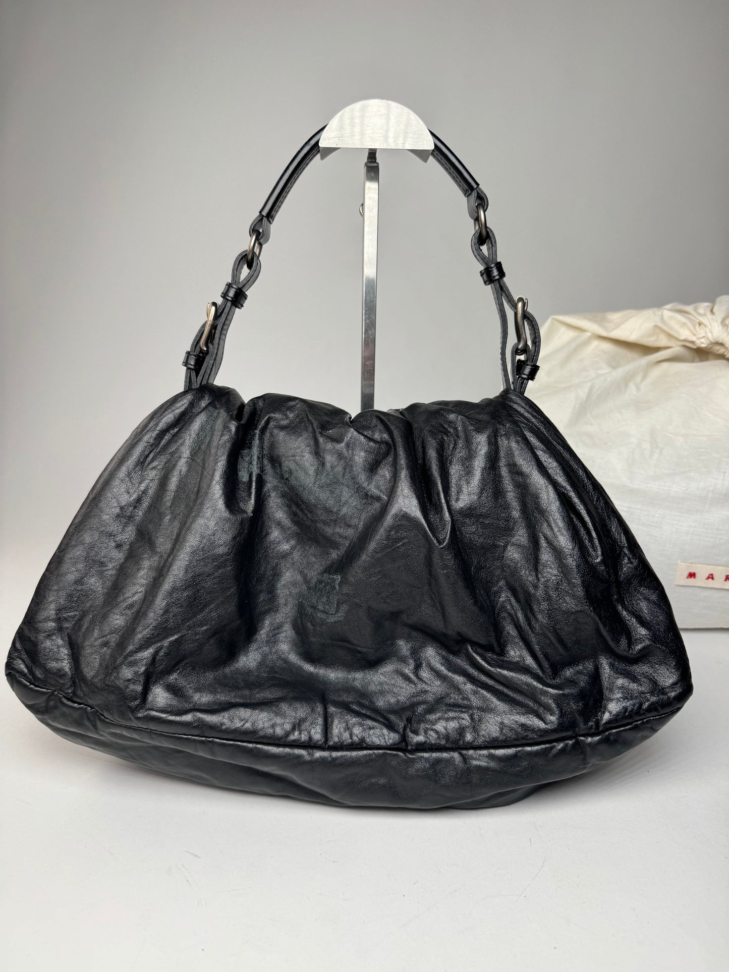 Vintage Marni Vegan Leather Handbag Black