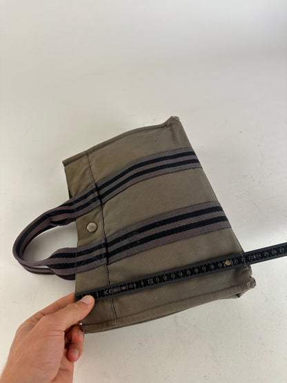 Vintage Hermes Cotton Tote Bag Brown