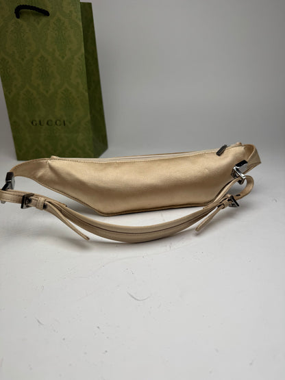 Vintage Gucci Satin Waist Bag Golden
