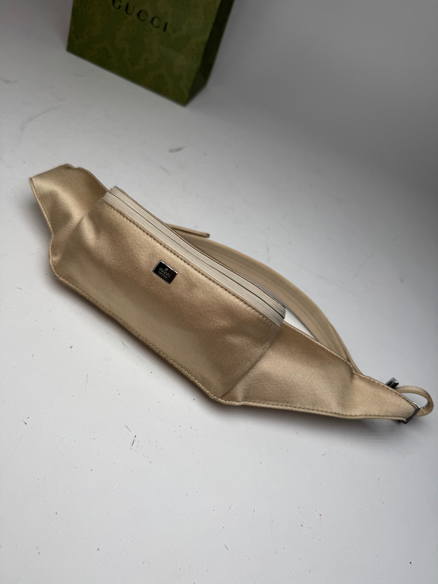 Vintage Gucci Satin Waist Bag Golden