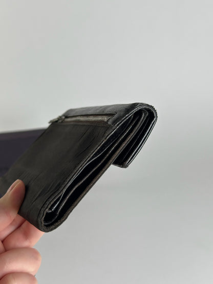 Portefeuille Prada vintage en cuir noir