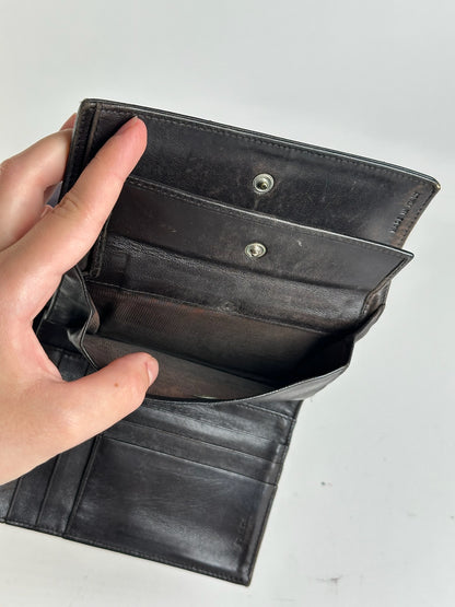 Portefeuille Prada vintage en cuir noir
