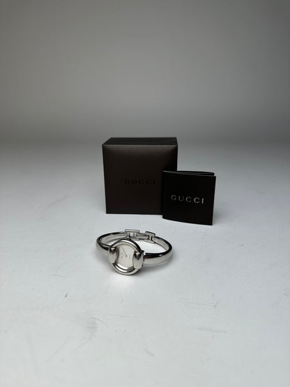 Vintage Gucci Quartz Horsebit Watch Silver