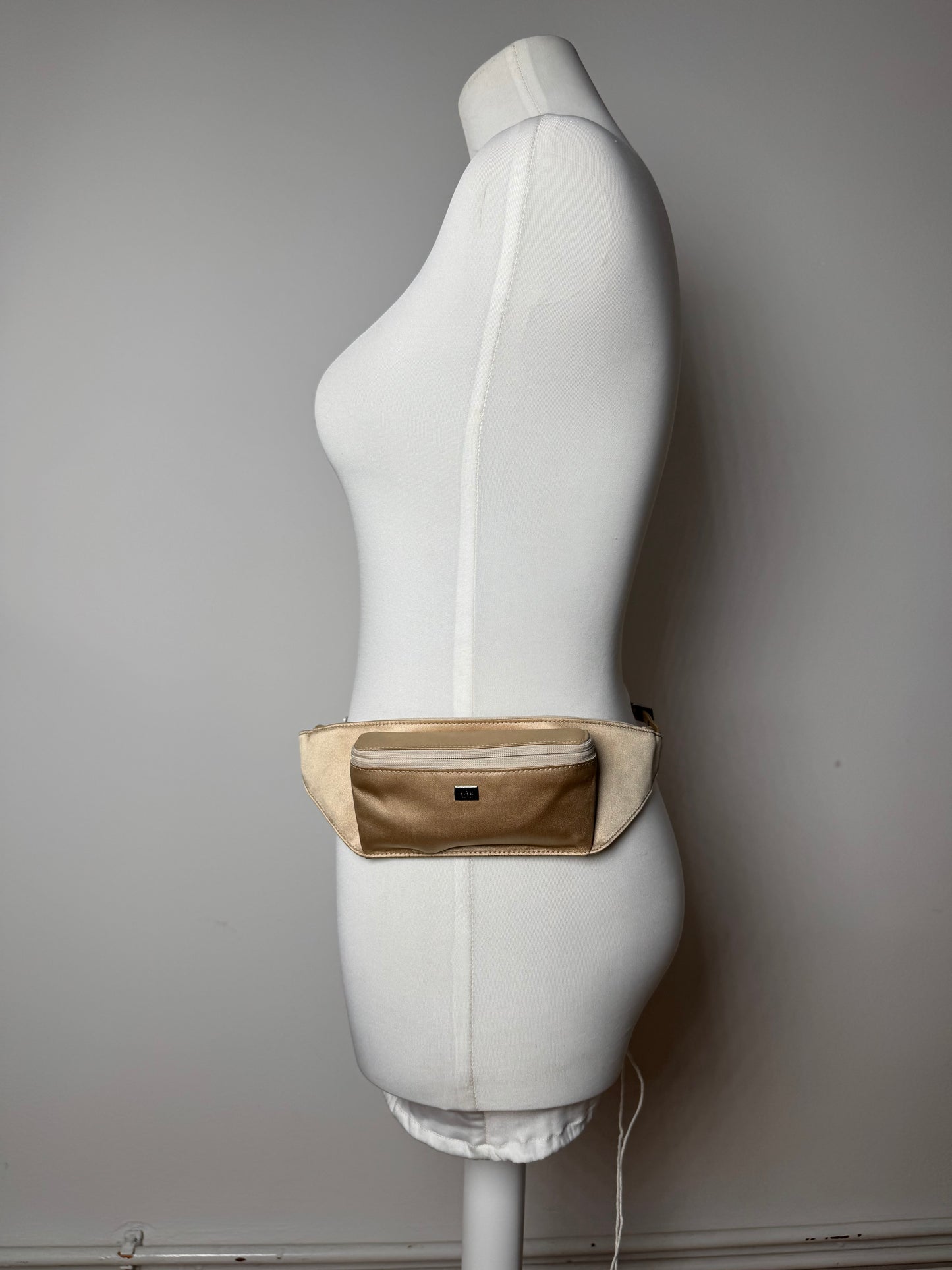 Vintage Gucci Satin Waist Bag Golden