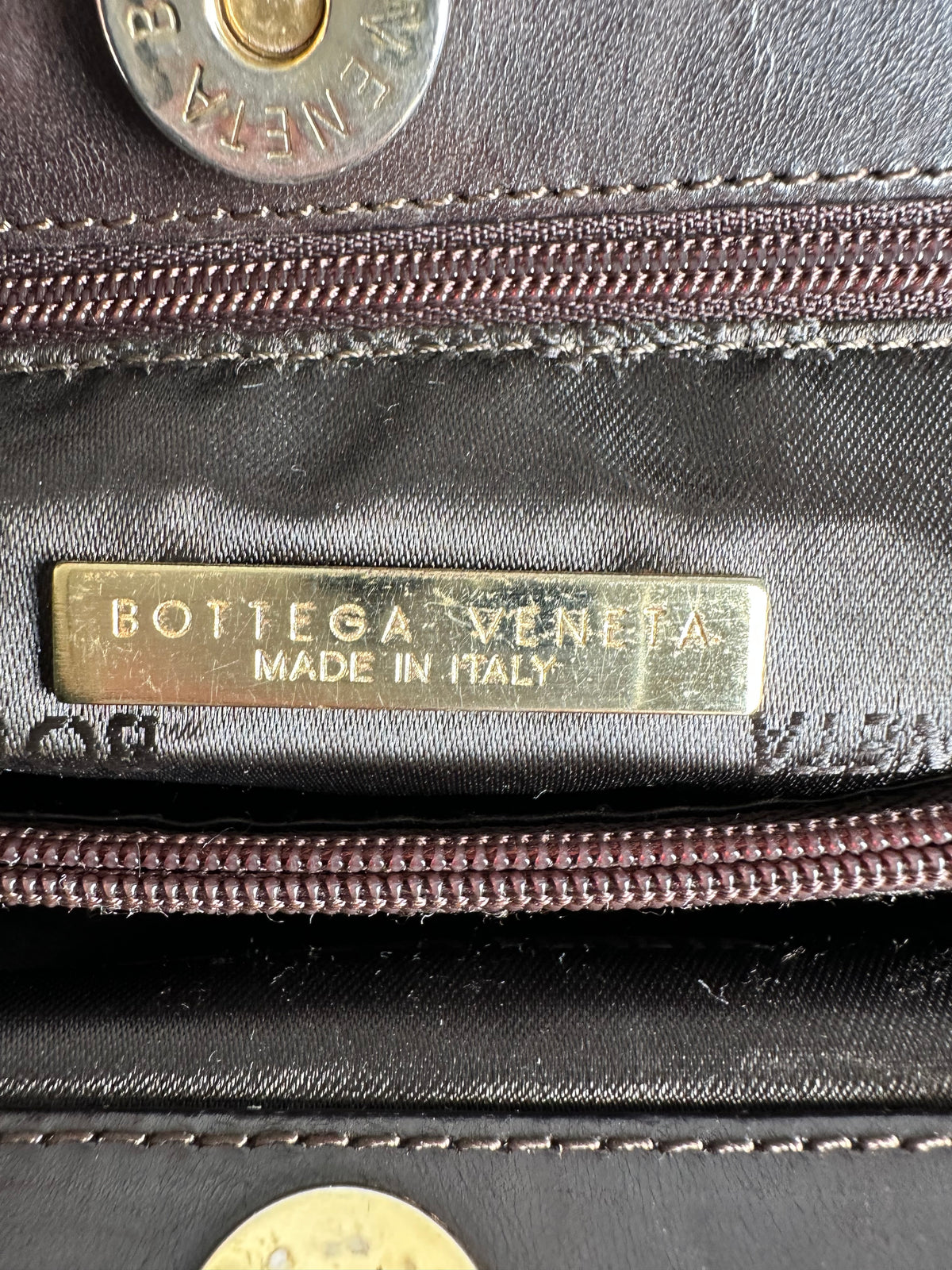 Vintage Bottega Veneta Monogram Canvas Top-Handle Bag Beige Brown