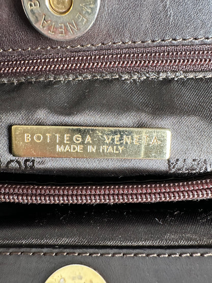 Vintage Bottega Veneta Monogram Canvas Top-Handle Bag Beige Brown