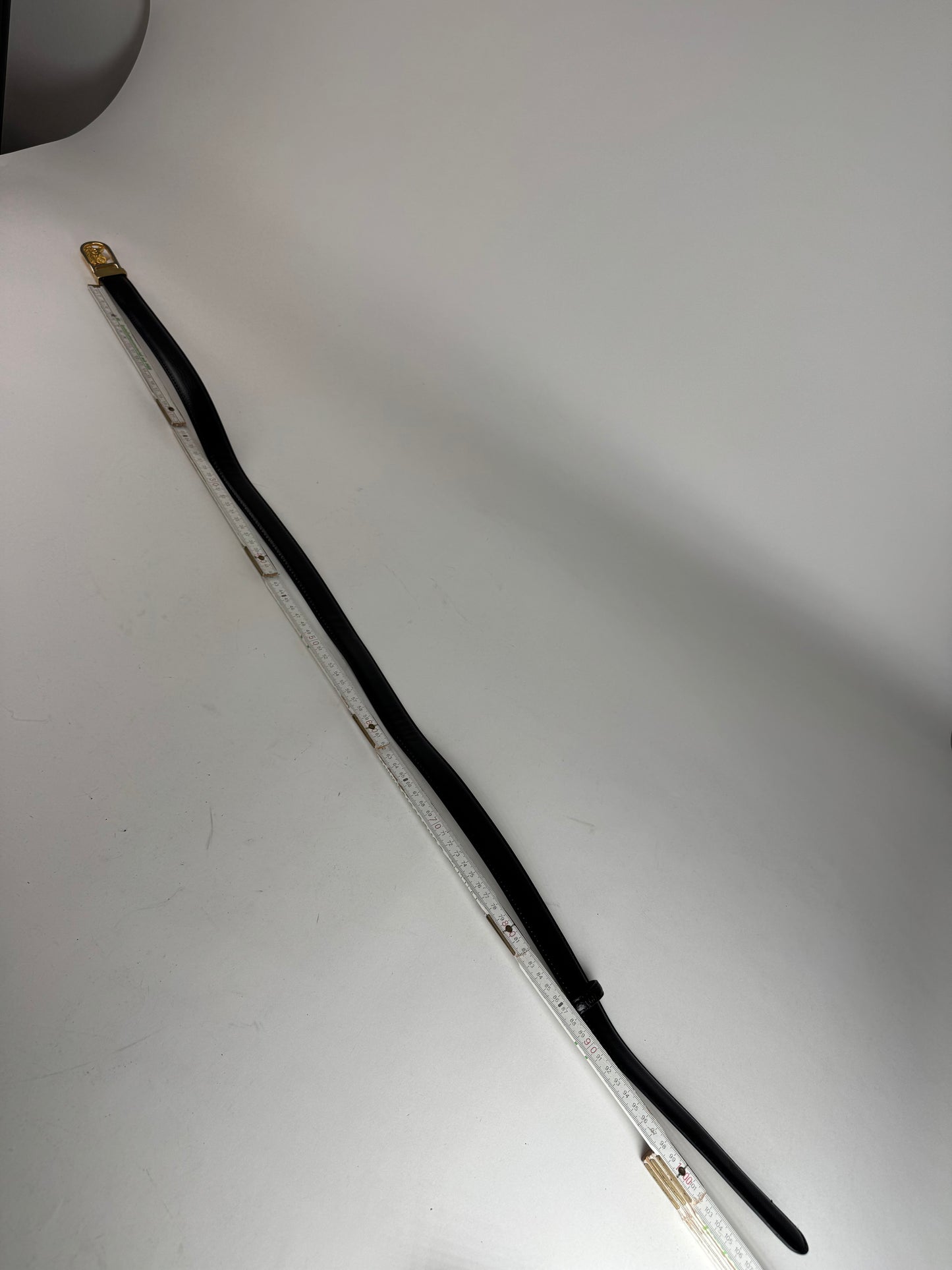 Vintage Celine Paris Carriage Logo Belt Black