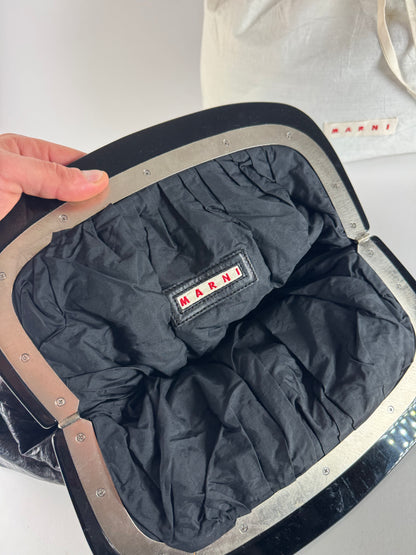 Vintage Marni Vegan Leather Handbag Black