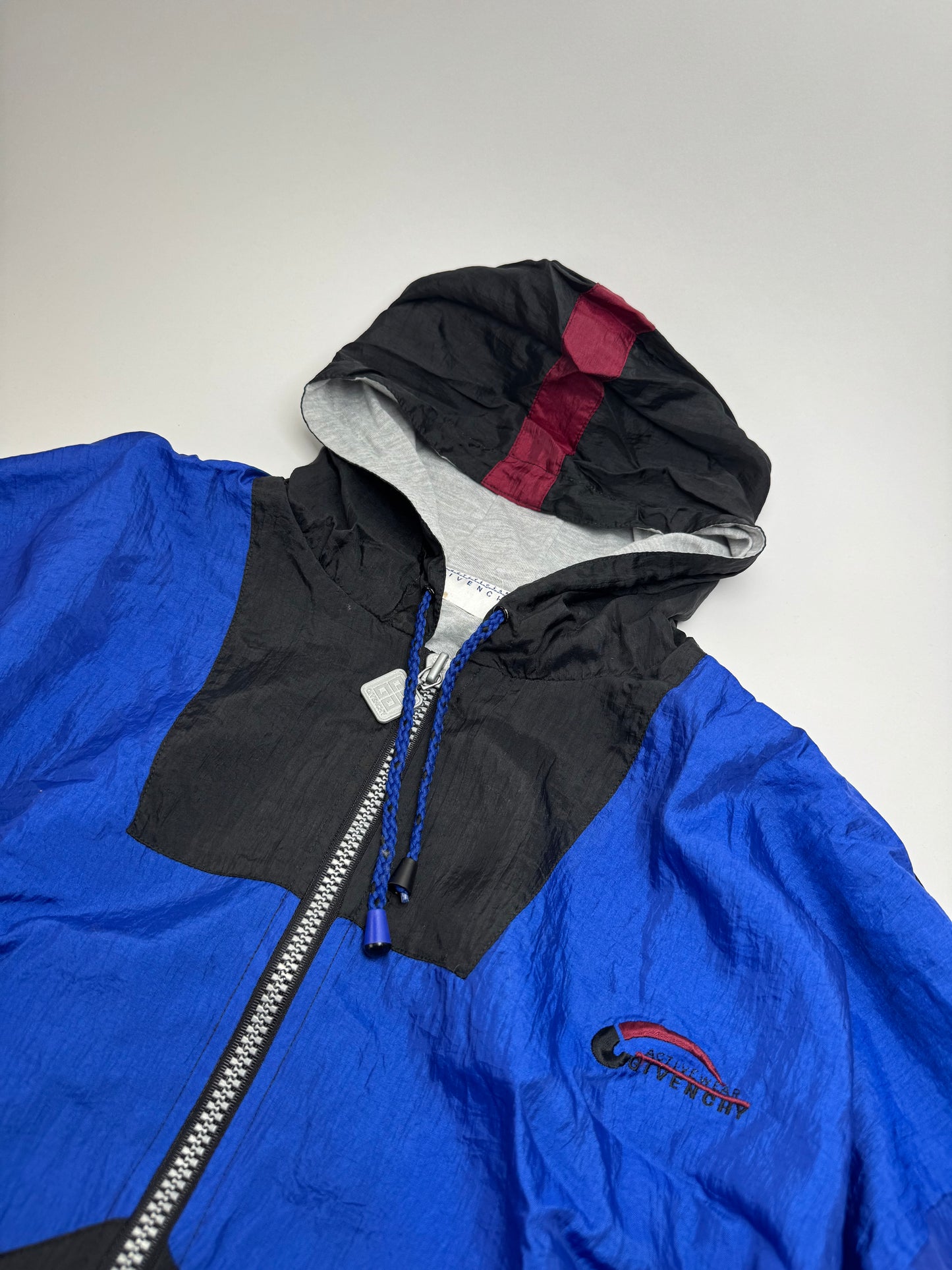 Vintage Givenchy Windbreaker Jacket L Blue Black