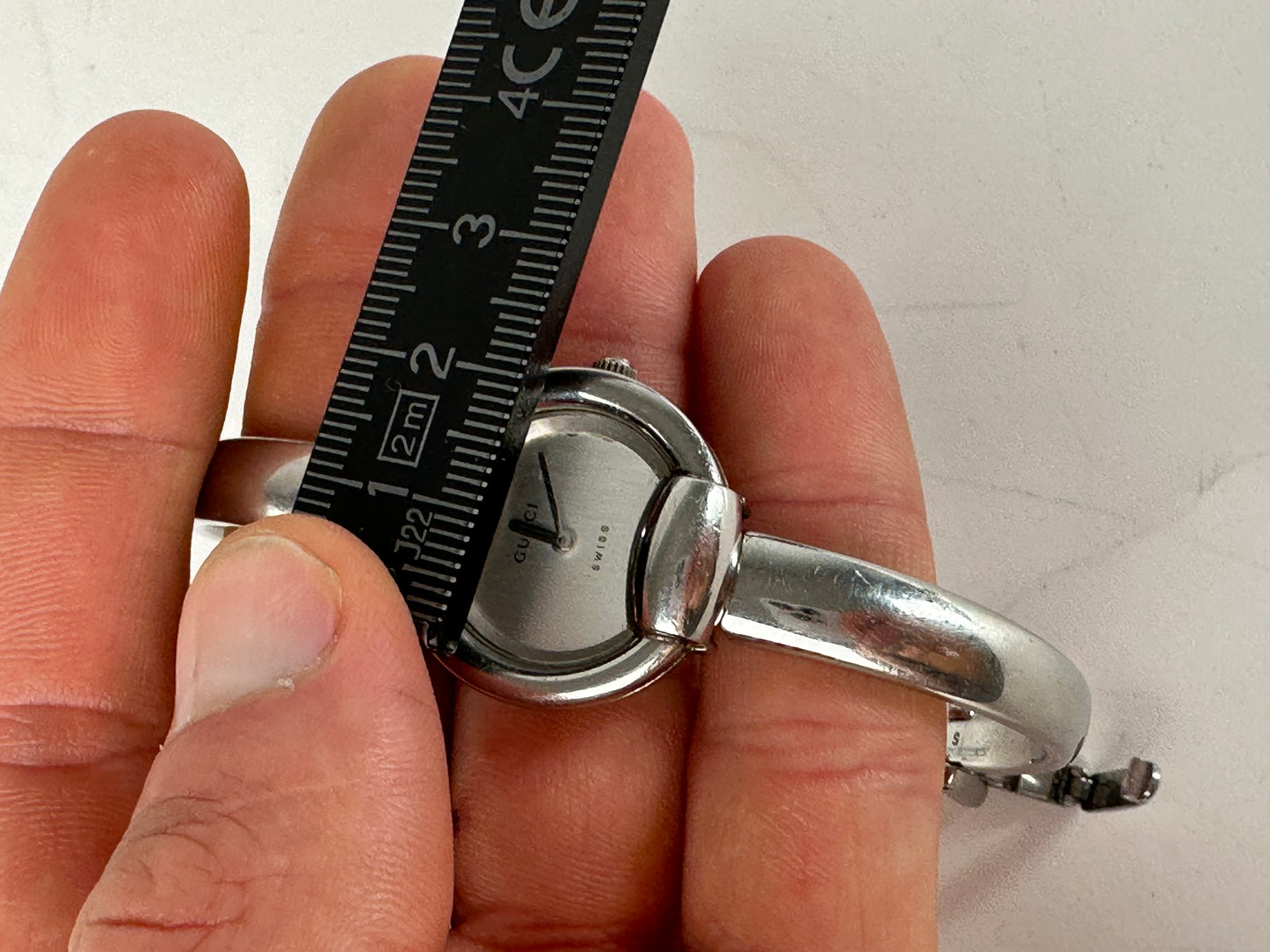 Vintage Gucci Quartz Horsebit Watch Silver