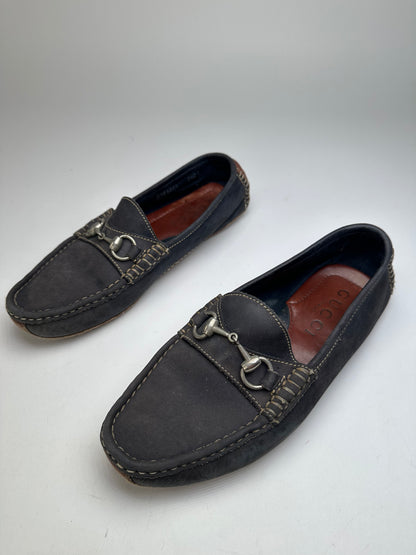 Vintage Gucci Suede Horsebit Loafer Anthracite 40,5