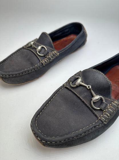 Vintage Gucci Suede Horsebit Loafer Anthracite 40,5