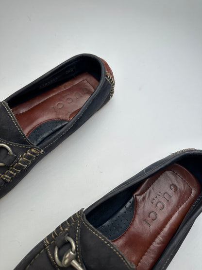 Vintage Gucci Suede Horsebit Loafer Anthracite 40,5