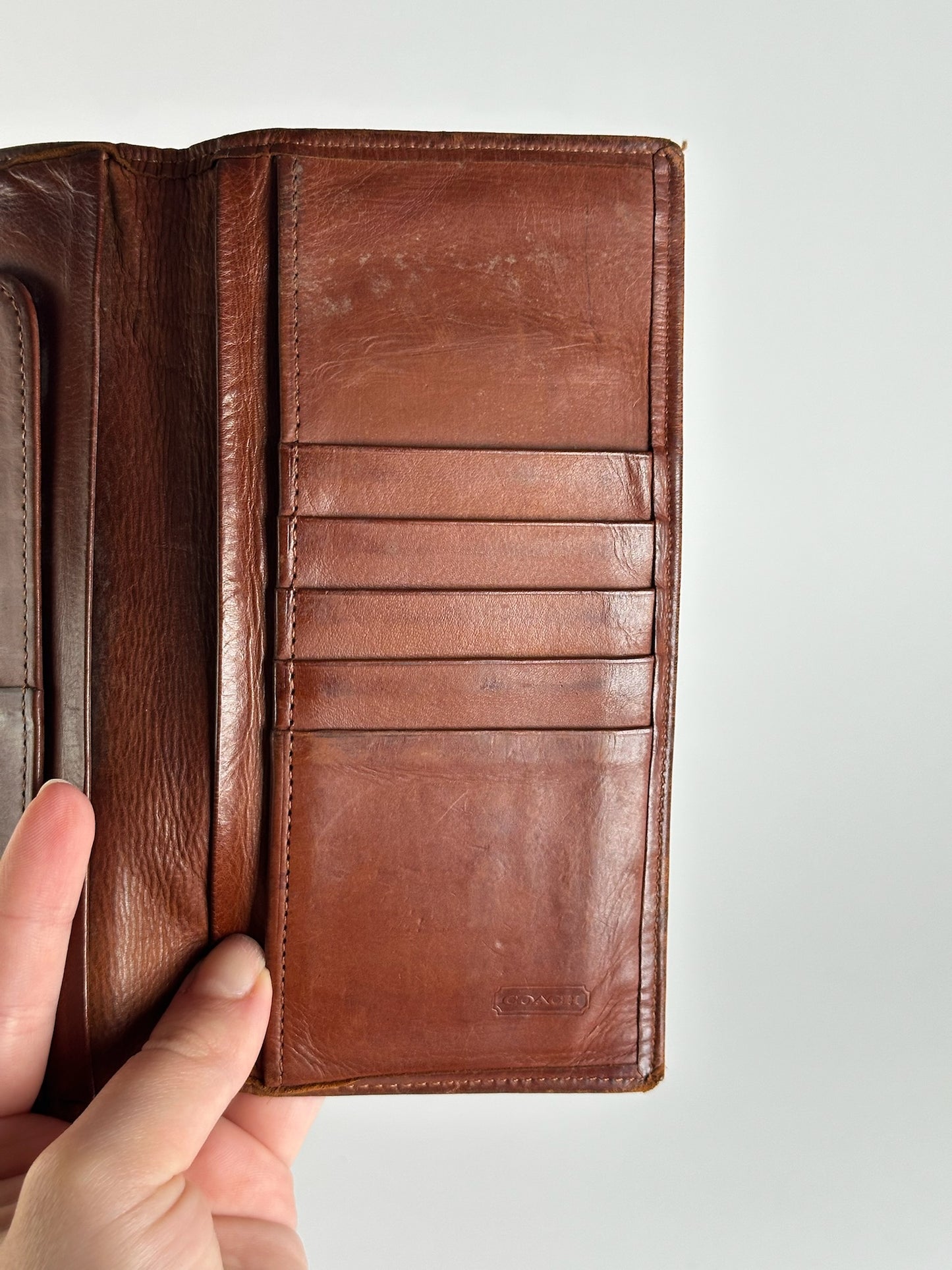 Vintage Coach Leather ID Holder Brown