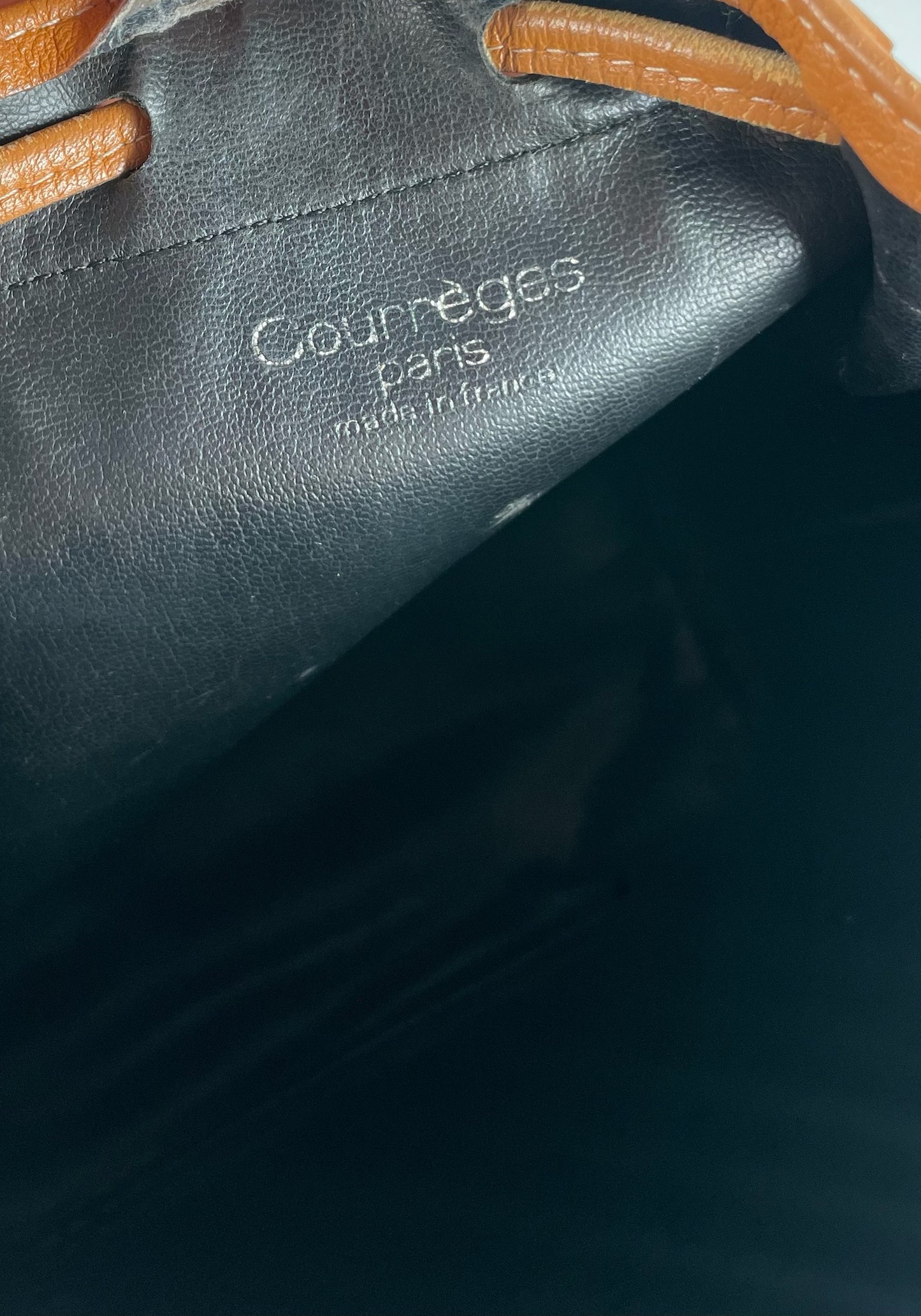 Vintage Courreges Bucket / Shoulder Bag Black Brown