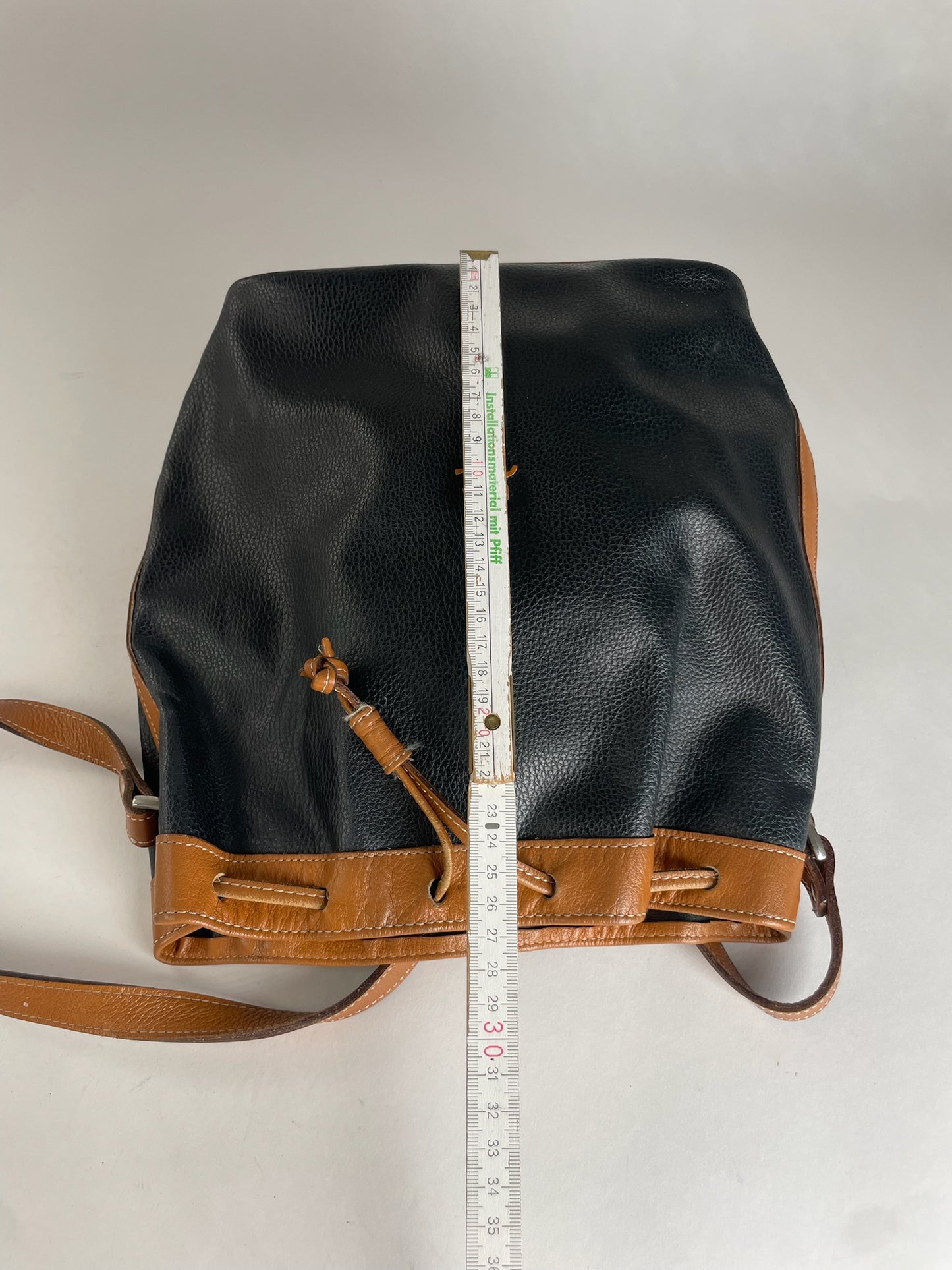 Vintage Courreges Bucket / Shoulder Bag Black Brown