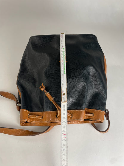 Vintage Courreges Bucket / Shoulder Bag Black Brown