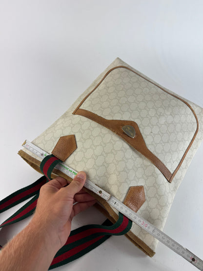 Vintage Gucci Monogram Leather shopper white