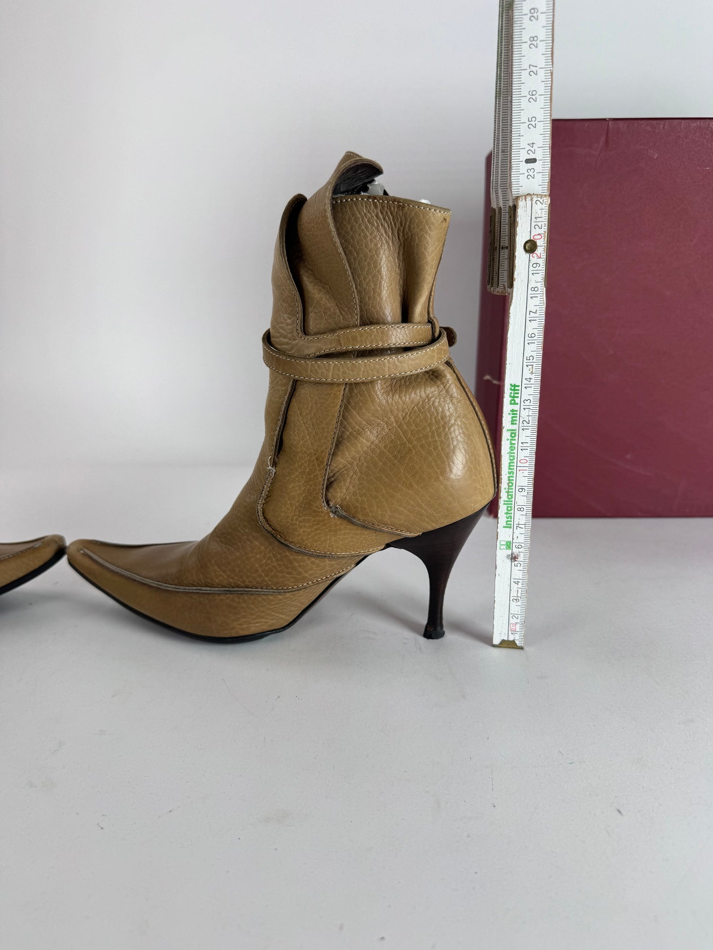 Vintage Bottega Veneta Heeled Boots beige brown EU36