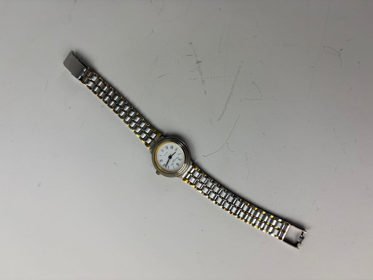 Vintage Dior Stainless Steel Bracelet Watch Silver Gold