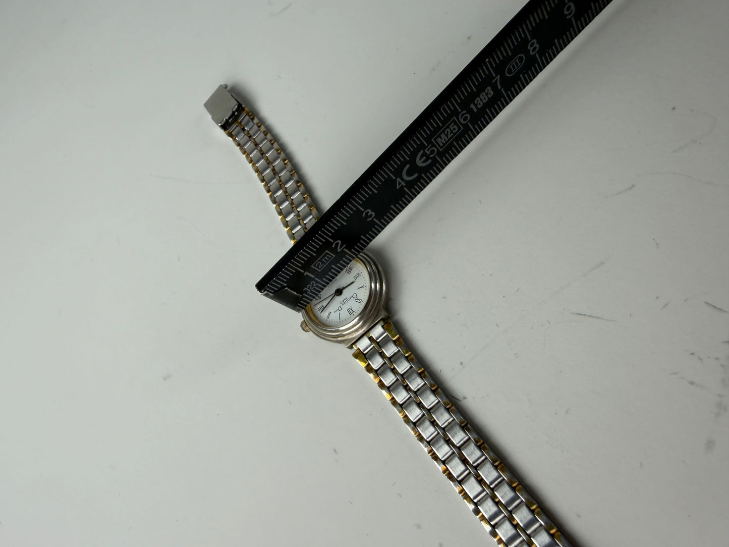 Vintage Dior Stainless Steel Bracelet Watch Silver Gold