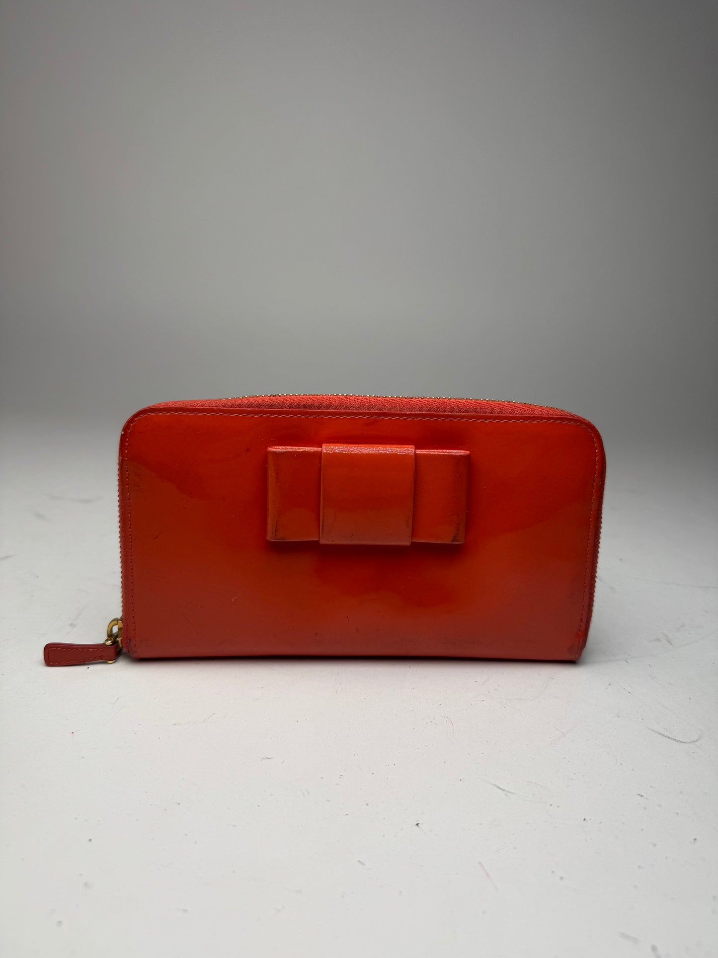 Vintage Miu Miu Patent Leather Wallet Orange