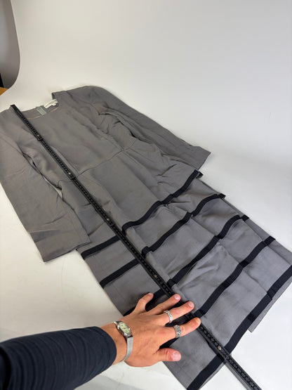 Vintage Balenciaga Wool Dress Gray Black L