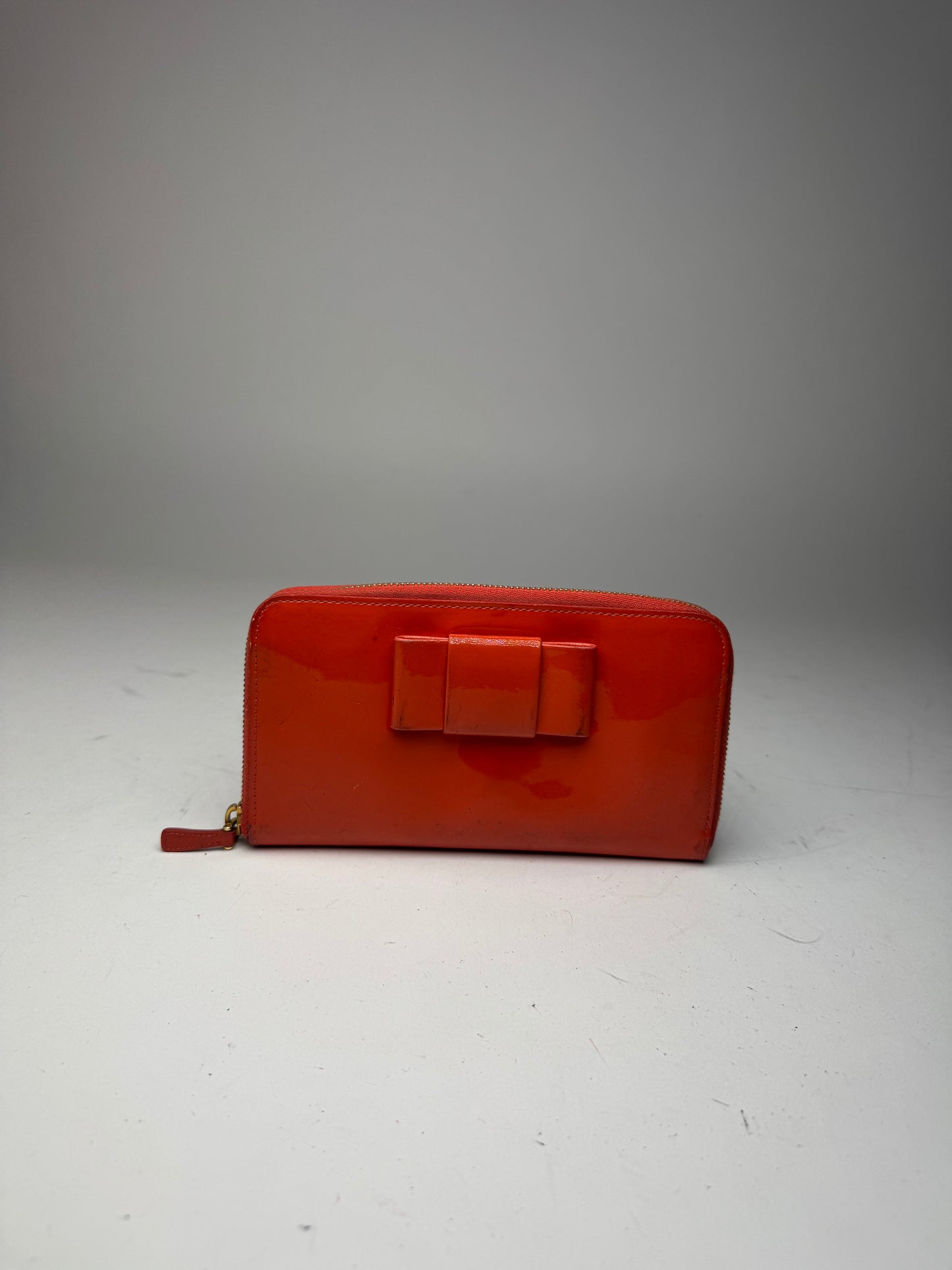 Vintage Miu Miu Patent Leather Wallet Orange