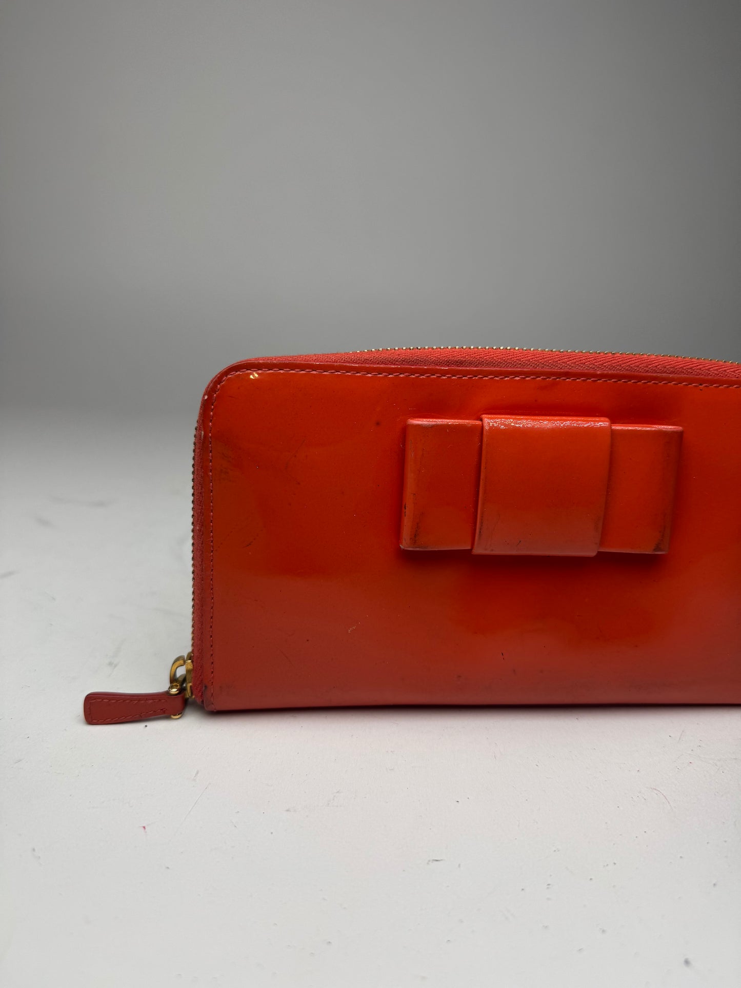 Vintage Miu Miu Patent Leather Wallet Orange