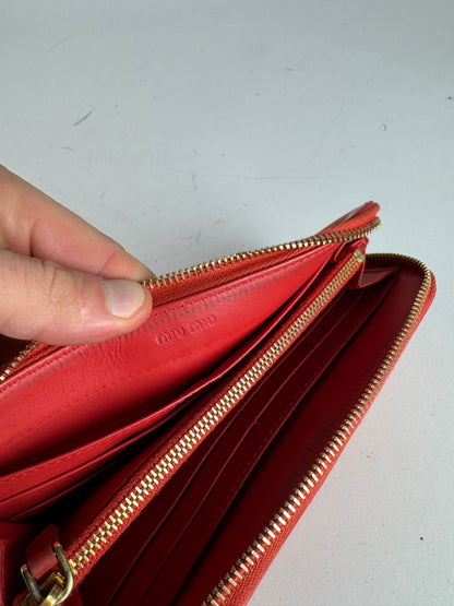 Vintage Miu Miu Patent Leather Wallet Orange