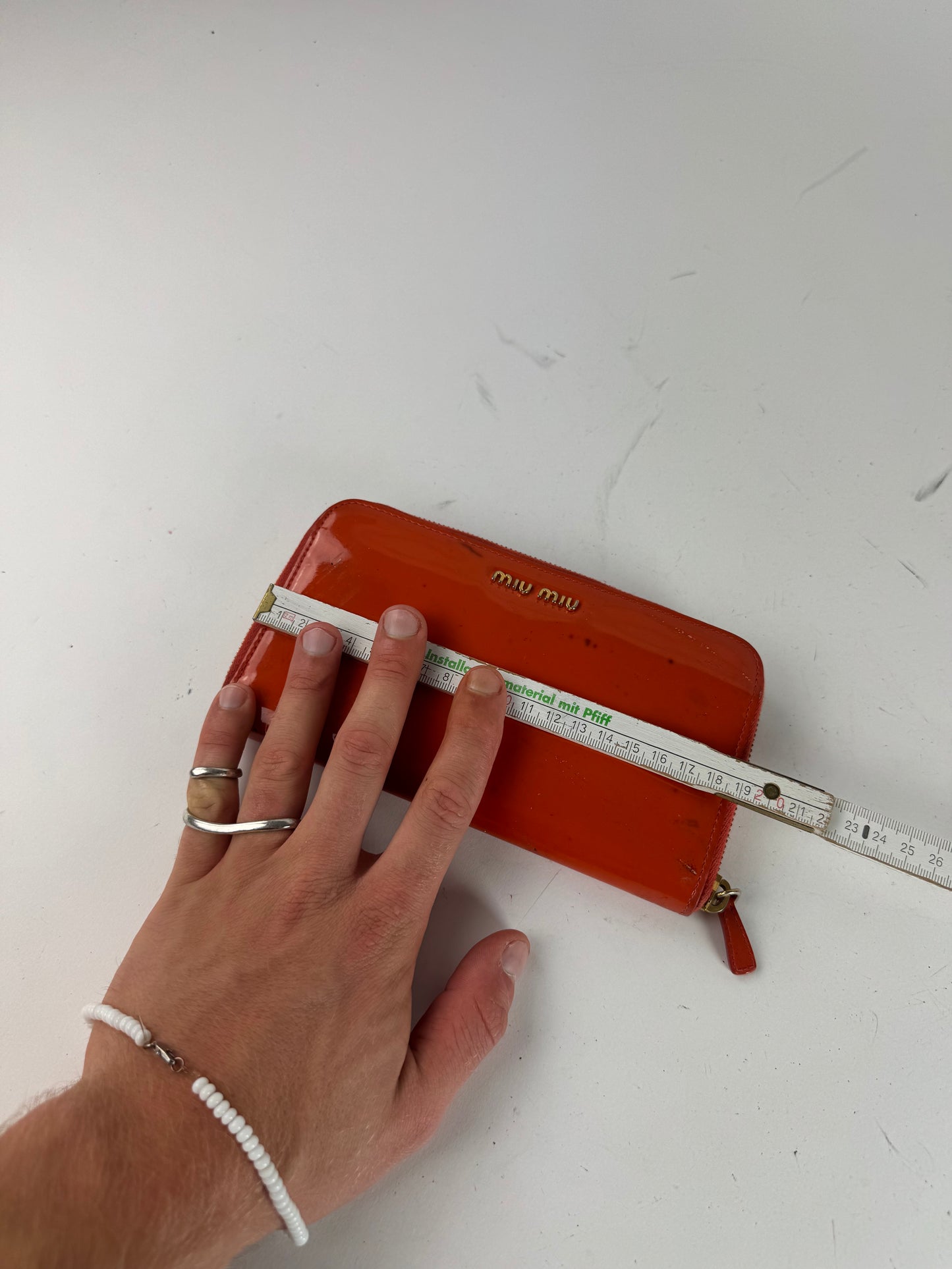 Vintage Miu Miu Patent Leather Wallet Orange