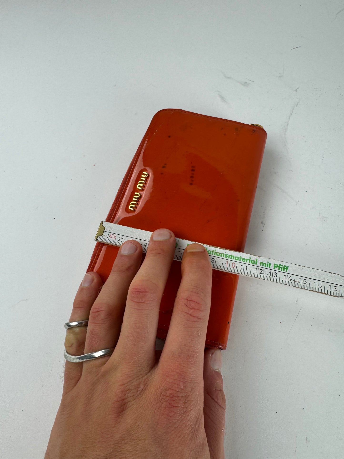 Vintage Miu Miu Patent Leather Wallet Orange