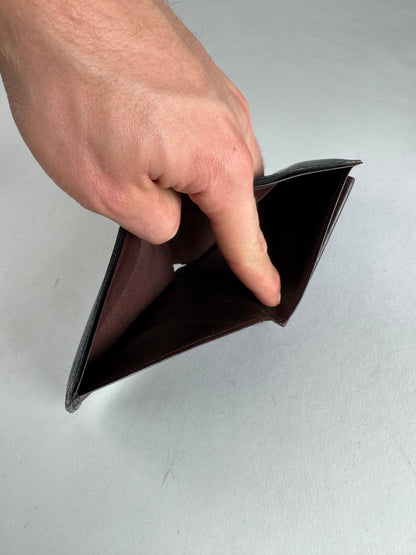 Vintage Yves Saint Laurent Flapable Leather Wallet Black Brown