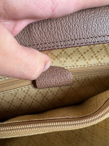 Sac vintage Gucci en daim et bambou à 2 voies marron