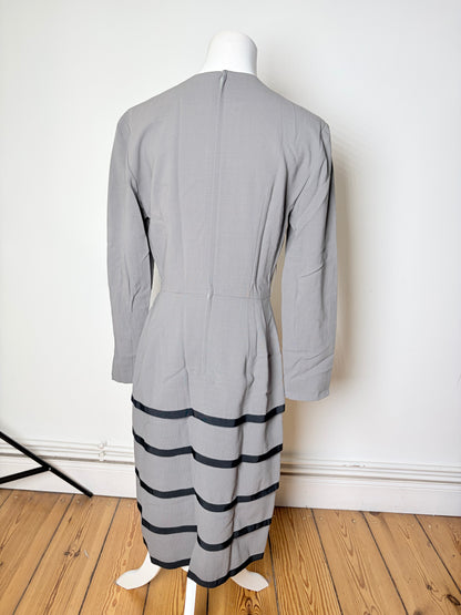 Vintage Balenciaga Wool Dress Gray Black L
